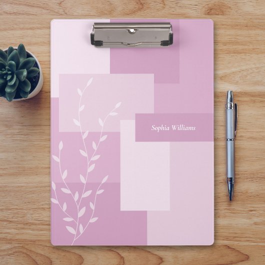Moderne Abstracte Roze Mauve Witte Blad Klembord