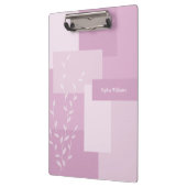 Moderne Abstracte Roze Mauve Witte Blad Klembord (Links)