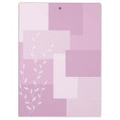 Moderne Abstracte Roze Mauve Witte Blad Klembord (Achterkant)