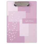 Moderne Abstracte Roze Mauve Witte Blad Klembord (Voorkant)