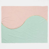 Moderne Abstracte Roze Mint Collectie Fleece Deken (Voorkant (Horizontaal))