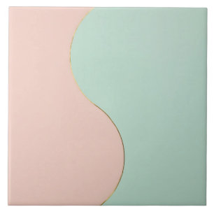 Moderne Abstracte Roze Mint Collectie Tegeltje