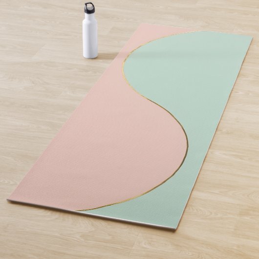 Moderne Abstracte Roze Mint Collectie Yogamat (In situ)