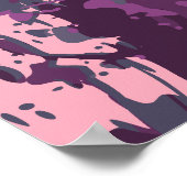 Moderne Abstracte Roze Paarse Vector Verf Splatter Poster (Hoek)