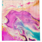 Moderne Abstracte roze Paarse verfdraai Douchegordijn (Voorkant)