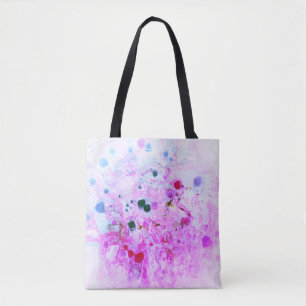 Moderne Abstracte roze rode gele groene Sjabloon t Tote Bag
