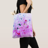 Moderne Abstracte roze rode gele groene Sjabloon t Tote Bag (Dichtbij)