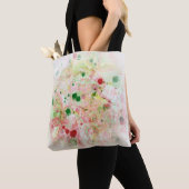 Moderne Abstracte roze rode gele Sjabloon Tote Bag (Dichtbij)