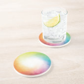 Moderne, Abstracte roze, rood, groen geel, aangepa Zandsteen Onderzetter (Zijkant)