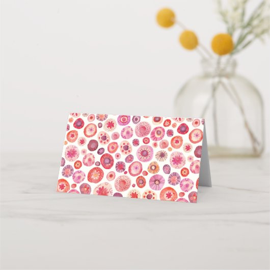 Moderne Abstracte roze Waterverf cirkels Plaatskaartje (Achterkant)