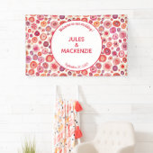 Moderne Abstracte roze Waterverf cirkels Spandoek (Insitu)