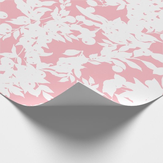 Moderne Abstracte Roze Witte Bloem Cadeaupapier (Hoek)
