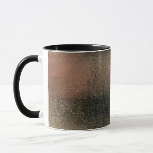 Moderne Abstracte Roze Zwarte Gouden Grunge Mok (Links)