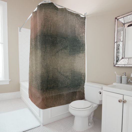 Moderne Abstracte roze zwarte goudgrunge Douchegordijn (In situ)