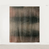 Moderne Abstracte roze zwarte goudvormig tapijt Wandkleed (Voorkant)