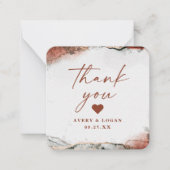 Moderne Abstracte Rust Sinaasappel Herfst Bruiloft Notitiekaartje (Voorkant)