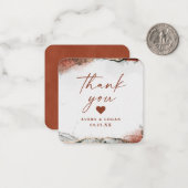 Moderne Abstracte Rust Sinaasappel Herfst Bruiloft Notitiekaartje (Voorkant / Achterkant in situ)