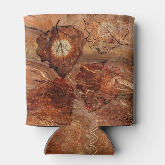 Moderne Abstracte rustieke bruine monogram koeler (Achterkant)