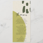 MODERNE ABSTRACTE RUSTISCHE LIME GROEN KRAFT WEDIN MENU (Voorkant)