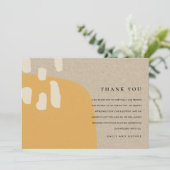 MODERNE ABSTRACTE RUSTISCHE ORANJE RUST KRAFT WEDI BEDANKKAART (Staand voorkant)