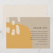 MODERNE ABSTRACTE RUSTISCHE ORANJE RUST KRAFT WEDI BEDANKKAART (Voorkant / Achterkant)