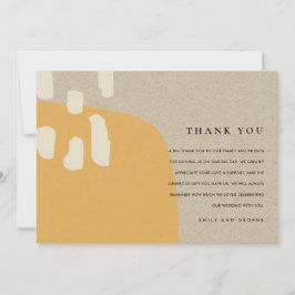 MODERNE ABSTRACTE RUSTISCHE ORANJE RUST KRAFT WEDI BEDANKKAART