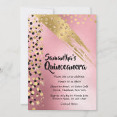 Moderne abstracte safari glitter gouden roze parti kaart (Voorkant)