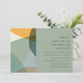 Moderne Abstracte Sage Green Hedendaagse bruiloft Kaart (Staand voorkant)