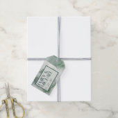 Moderne Abstracte Sage Green Moss Waterverf Cadeaulabel (Met Touw)