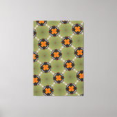 Moderne abstracte sage groen met oranje vierkantje canvas afdruk (Voorkant)