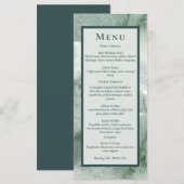 Moderne Abstracte Saliegroen Mos Waterverf Menu (Voorkant / Achterkant)