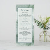Moderne Abstracte Saliegroen Mos Waterverf Menu (Staand voorkant)