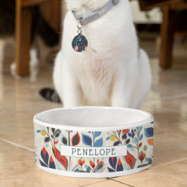 Moderne Abstracte Scandinavische bloemen | Monogra Voerbakje