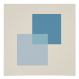 Moderne Abstracte schaduwen van blauw, minimalisti Perfect Poster