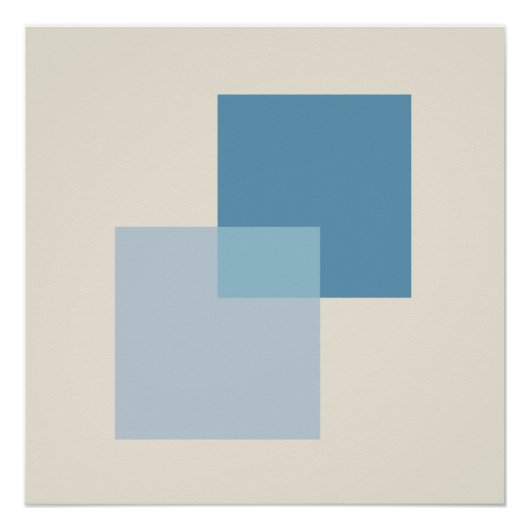 Moderne Abstracte schaduwen van blauw, minimalisti Perfect Poster (Voorkant)