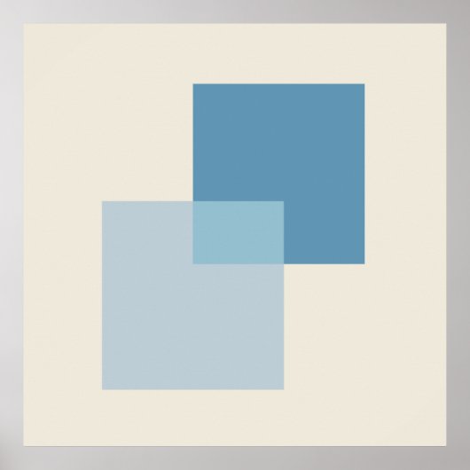 Moderne Abstracte schaduwen van blauw, minimalisti Poster (Voorkant)