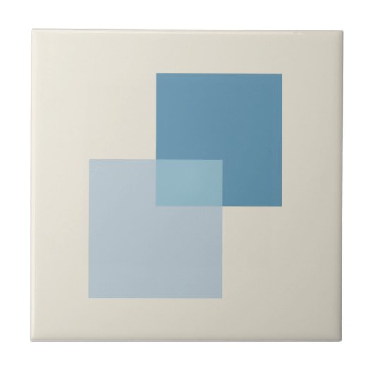 Moderne Abstracte schaduwen van blauw, minimalisti Tegeltje (Voorkant)