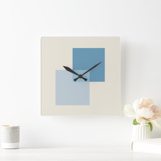 Moderne Abstracte schaduwen van blauw, minimalisti Vierkante Klok (Huis)