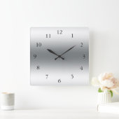 Moderne abstracte schaduwen van zilver en grijze k vierkante klok (Huis)