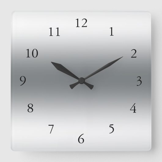 Moderne abstracte schaduwen van zilver en grijze k vierkante klok (Voorkant)