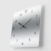 Moderne abstracte schaduwen van zilver en grijze k vierkante klok (Hoek)