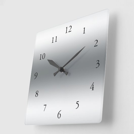 Moderne abstracte schaduwen van zilver en grijze k vierkante klok (Hoek)