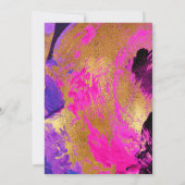 Moderne abstracte schildergouden script roze bruil kaart (Achterkant)