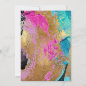 Moderne abstracte schildergouden scriptfotobruilof save the date (Achterkant)