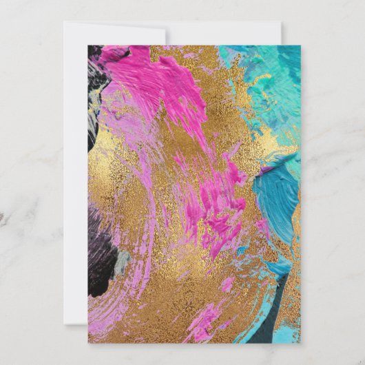 Moderne abstracte schildergouden scriptfotobruilof save the date (Achterkant)