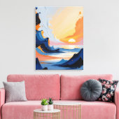 Moderne Abstracte schilderij Canvas Print (Insitu (Woonkamer))
