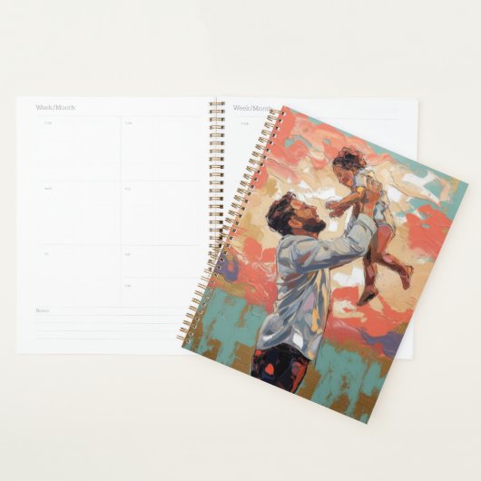 Moderne Abstracte Schilderij van Vader en Kind Planner (Display)