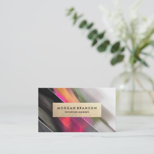 Moderne Abstracte schilderijinterieurontwerper Visitekaartje (Staand voorkant)