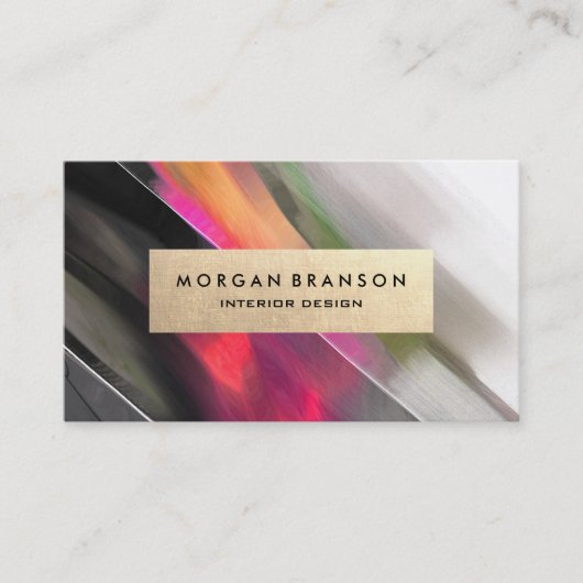 Moderne Abstracte schilderijinterieurontwerper Visitekaartje (Voorkant)