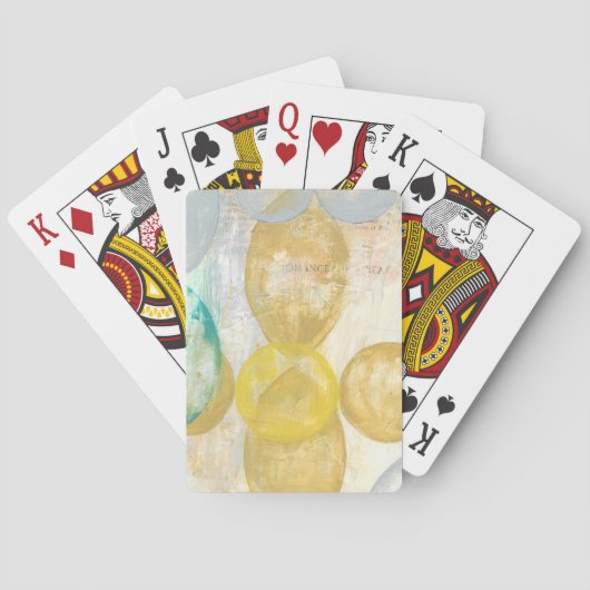 Moderne abstracte schildering op krantenpapier speelkaarten (Achterkant)
